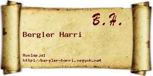 Bergler Harri névjegykártya